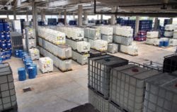 Chemicals in warehouse