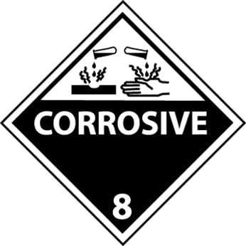 Corrosive Class 8 Placard